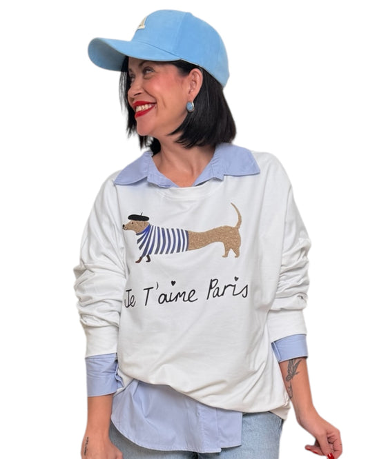 Sudadera Teckel blanco