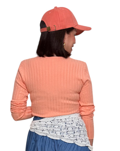 Jersey canalé coral