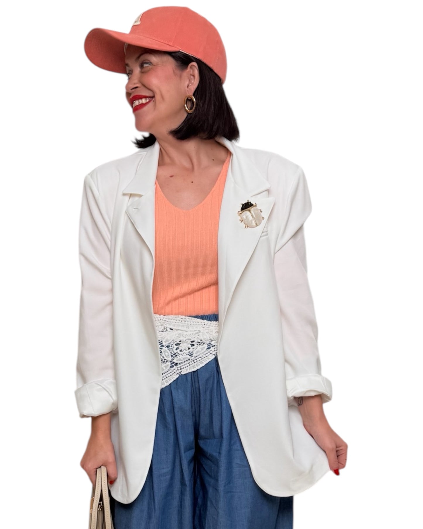 Blazer cruzada blanca Kate