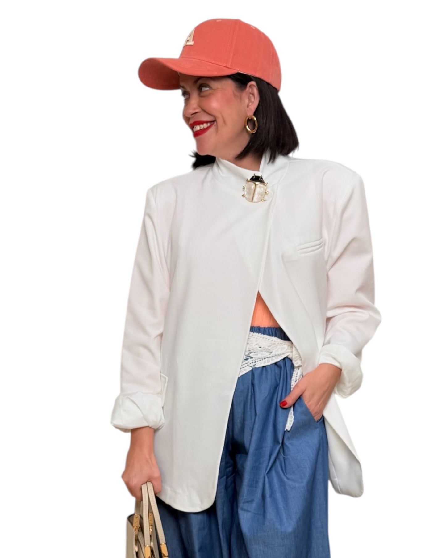 Blazer cruzada blanca Kate