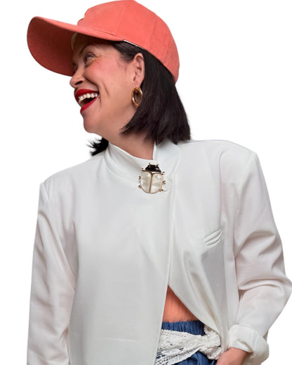 Blazer cruzada blanca Kate