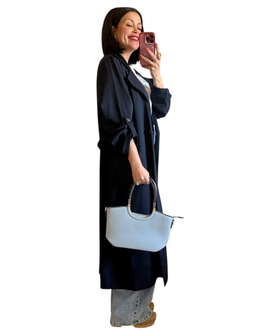Gabardina azul marino larga Sofi
