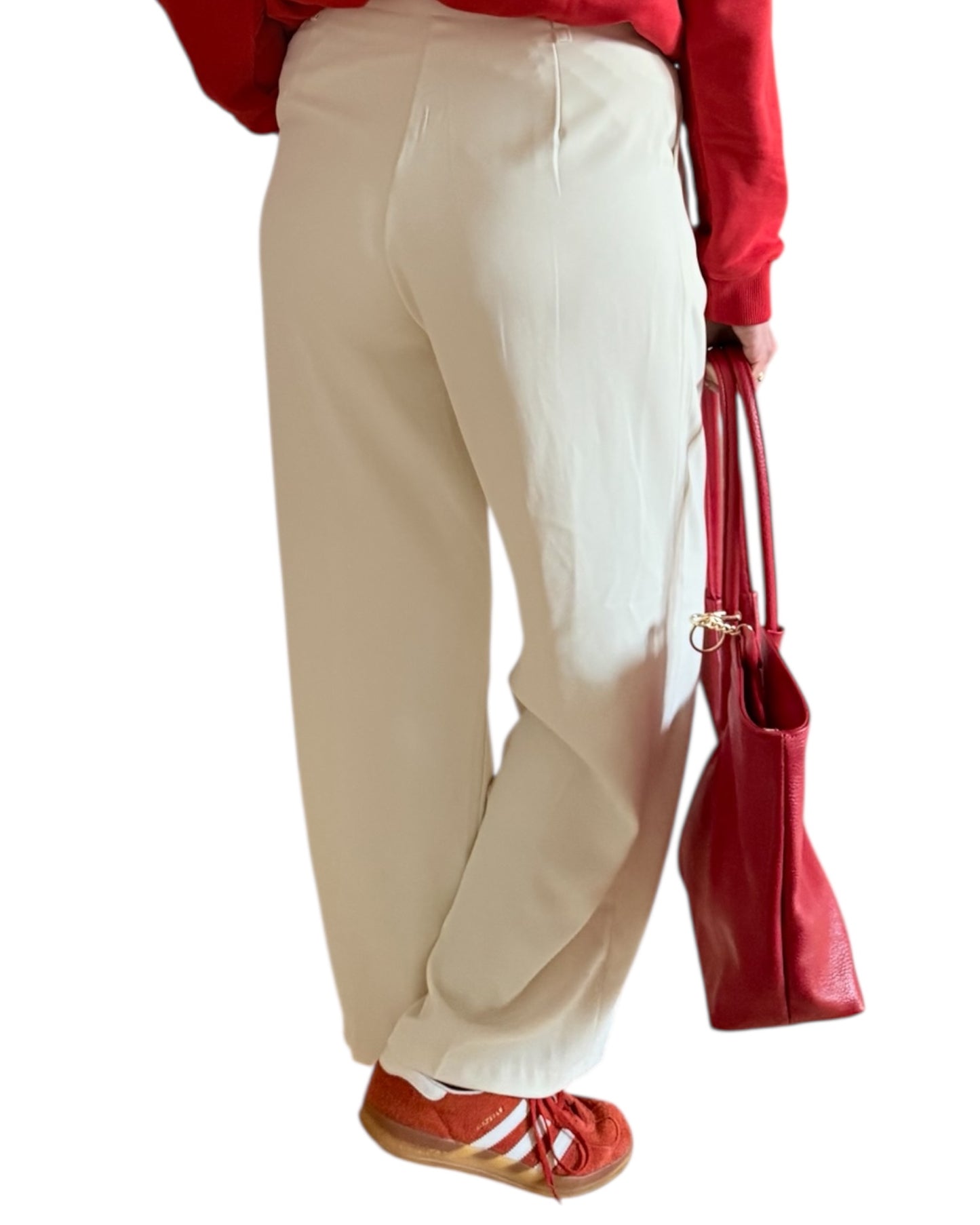 Pantalón pinzas crudo