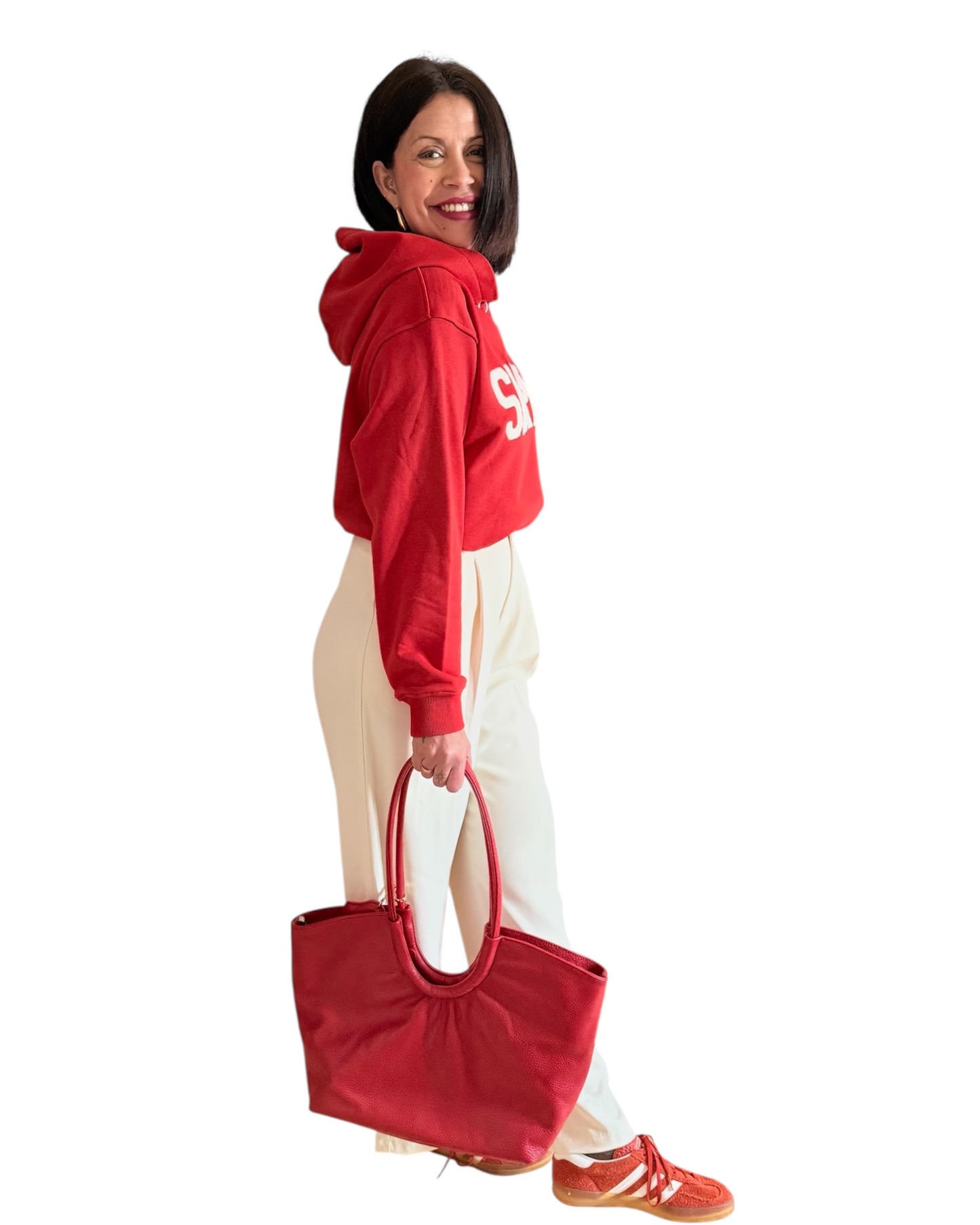 Pantalón pinzas crudo