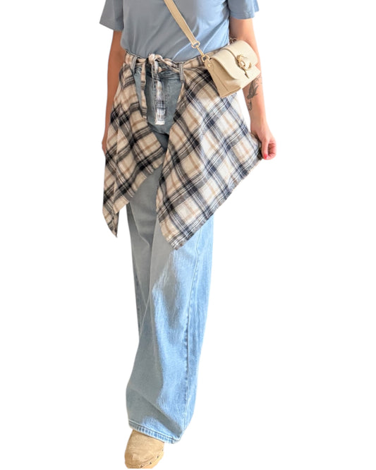 Denim camisa wide leg
