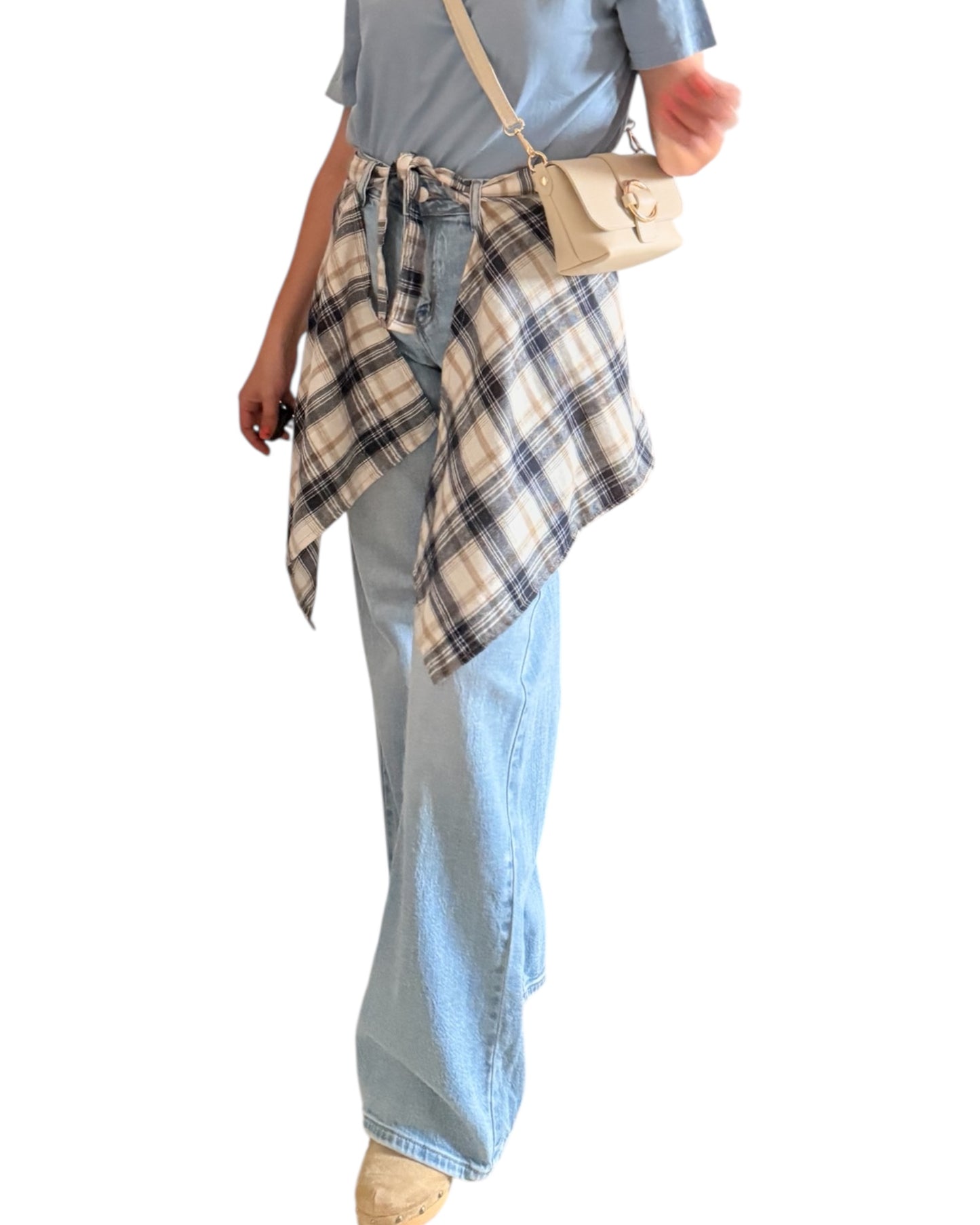 Denim camisa wide leg