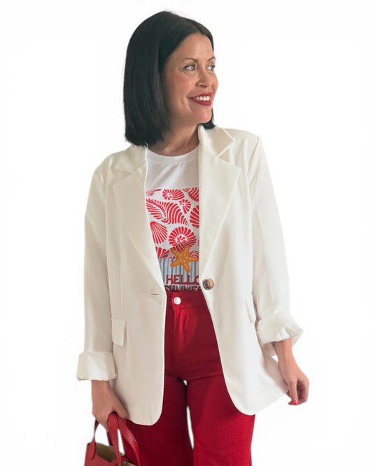 Blazer con forro blanca