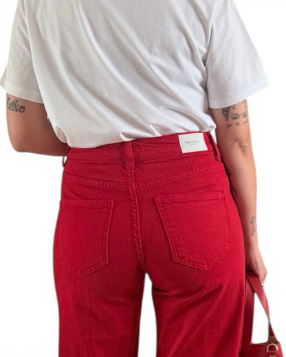 Jeans rojos wide leg