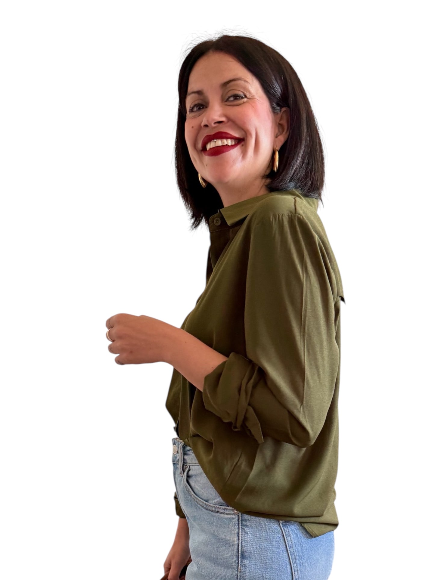 Camisa Cristal verde oliva - AC