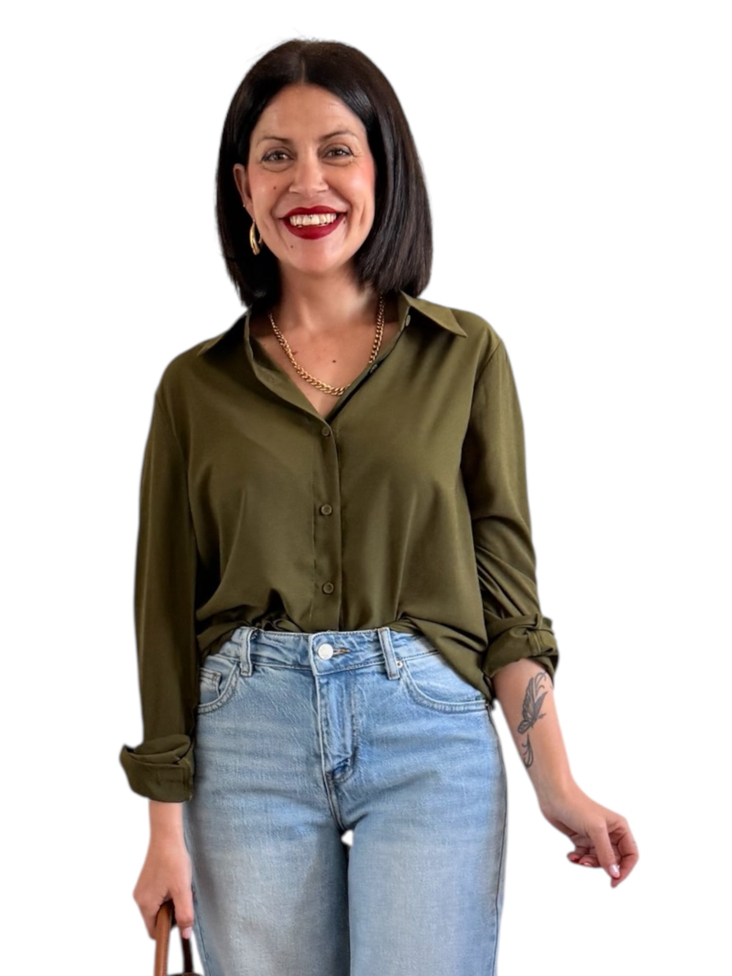 Camisa Cristal verde oliva - AC