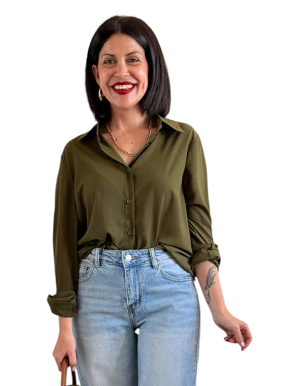 Camisa Cristal verde oliva - AC