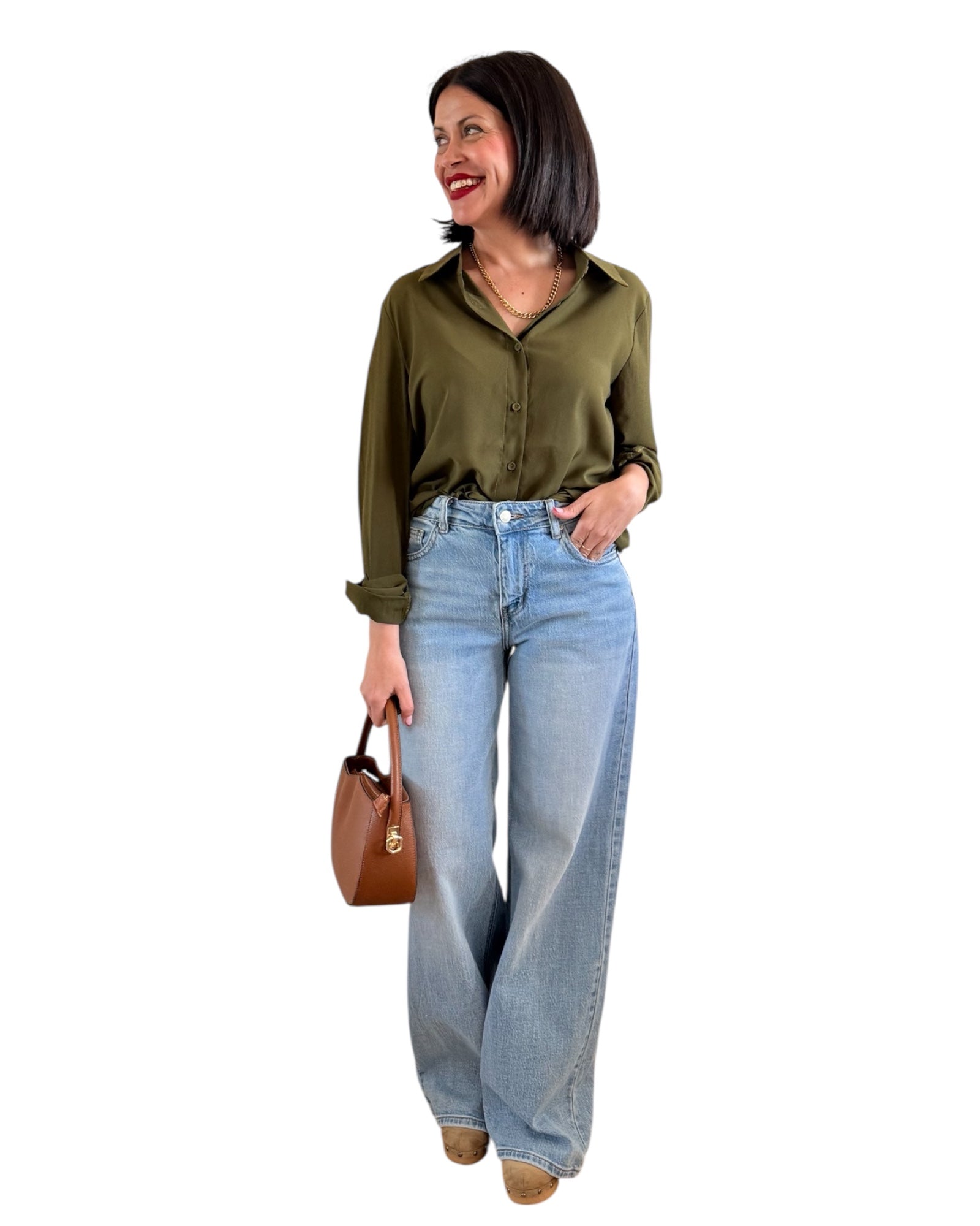 Camisa Cristal verde oliva - AC