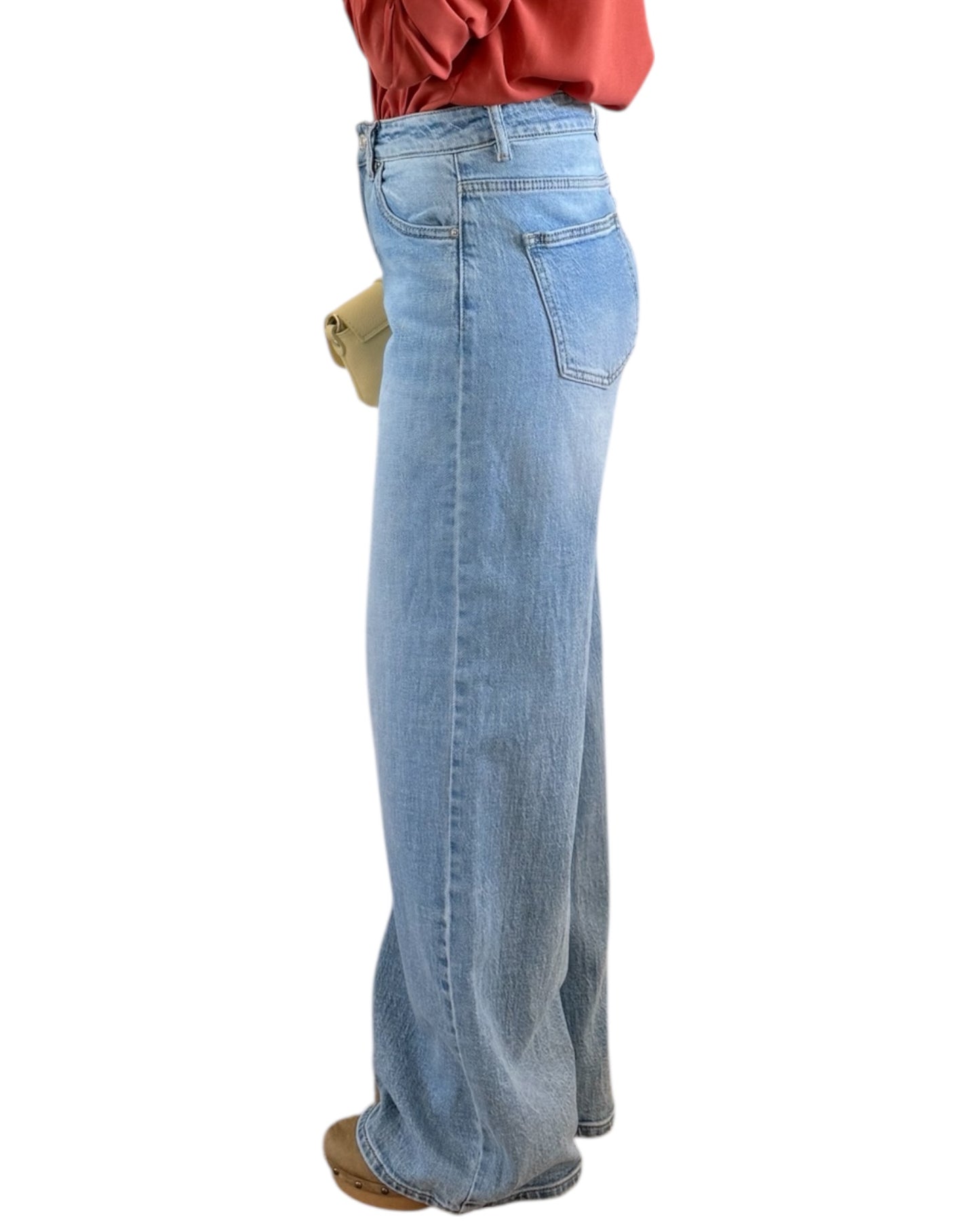 Denim camisa wide leg