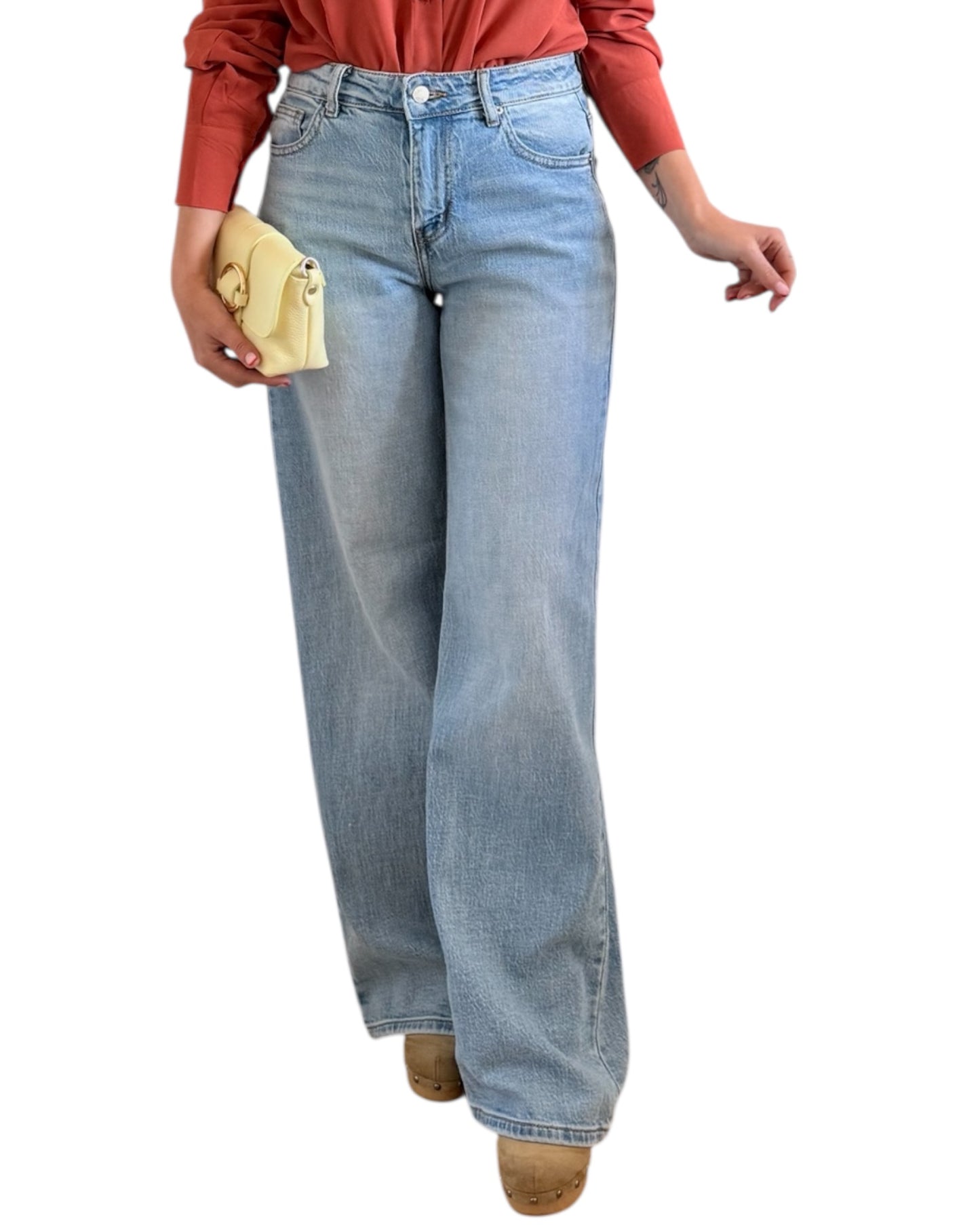 Denim camisa wide leg