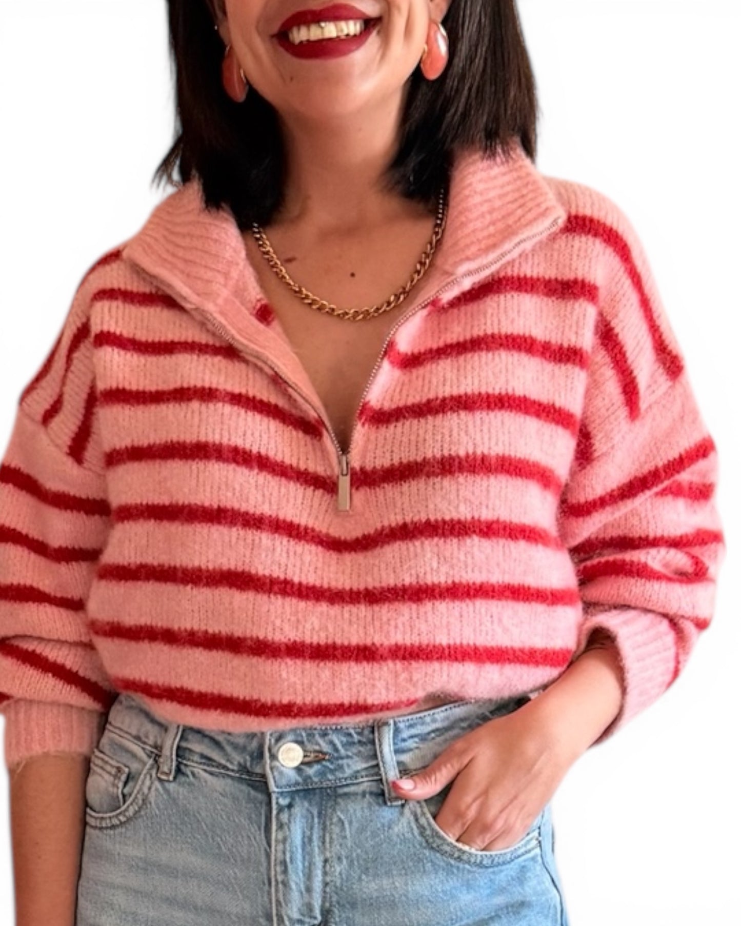 Jersey marinero rosa rojo