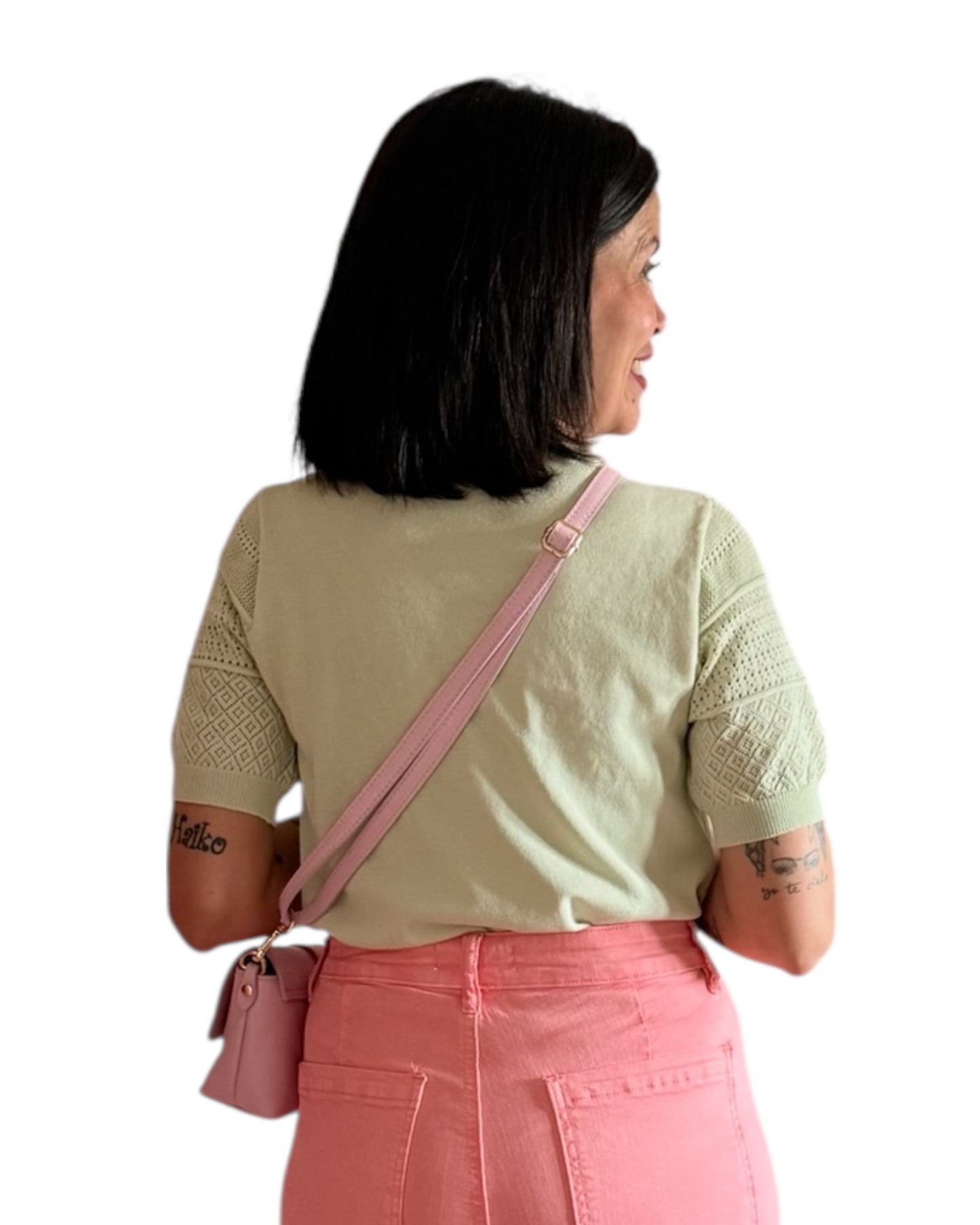 Jersey fino calado verde agua