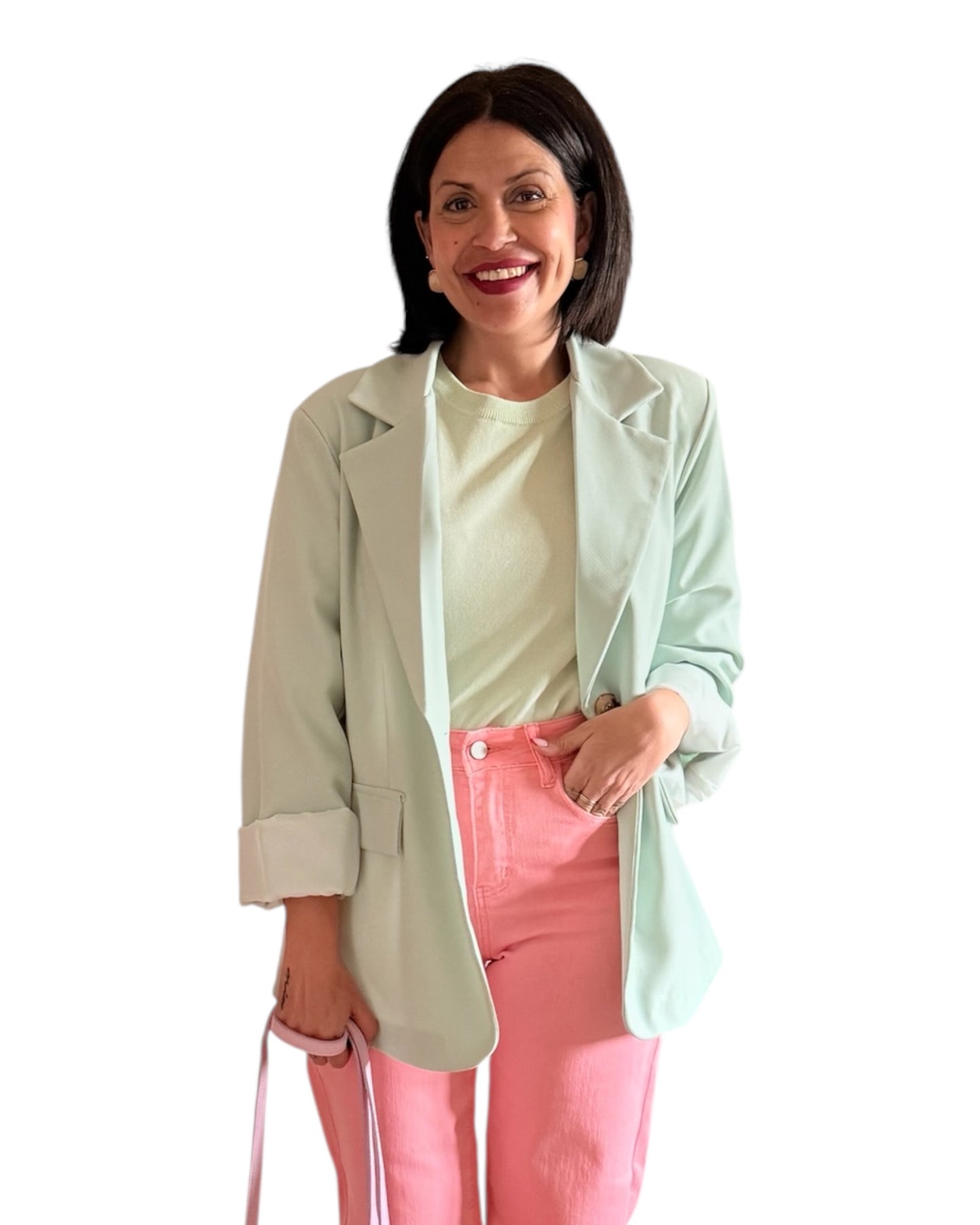 Jersey fino calado verde agua