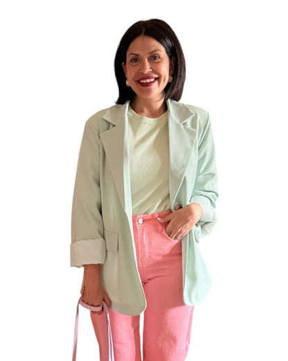 Jersey fino calado verde agua