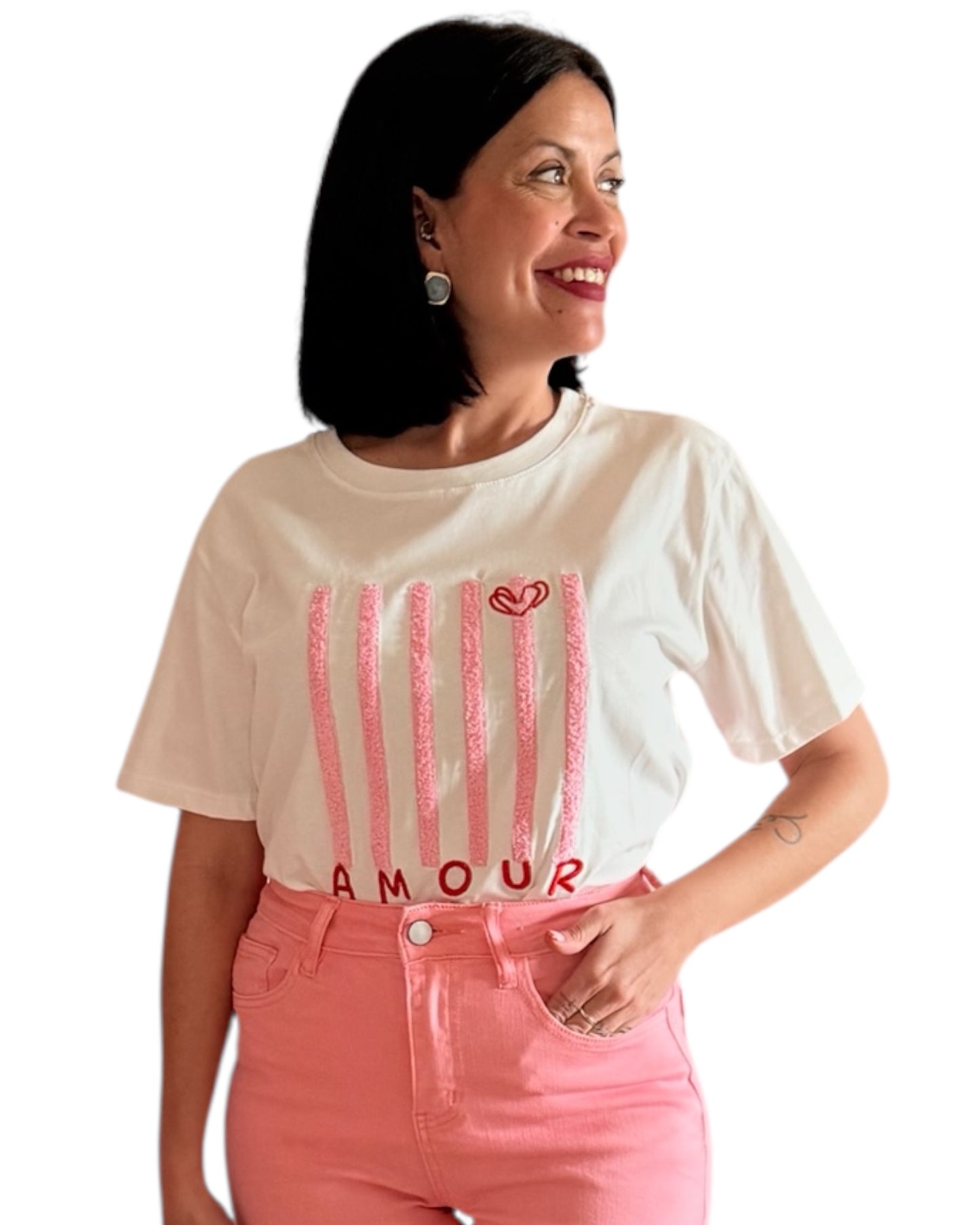 Camiseta amour rayas verticales ROSITA