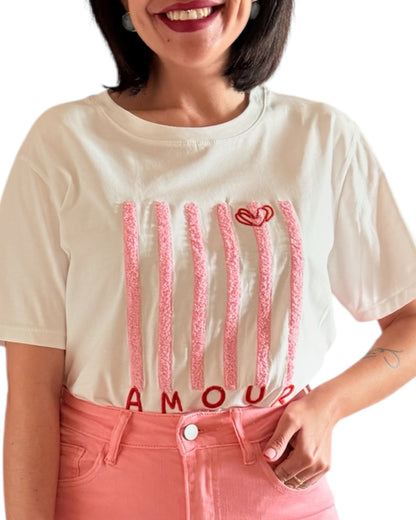 Camiseta amour rayas verticales ROSITA