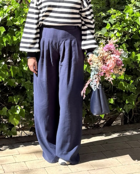 Pantalón fluido azul marino