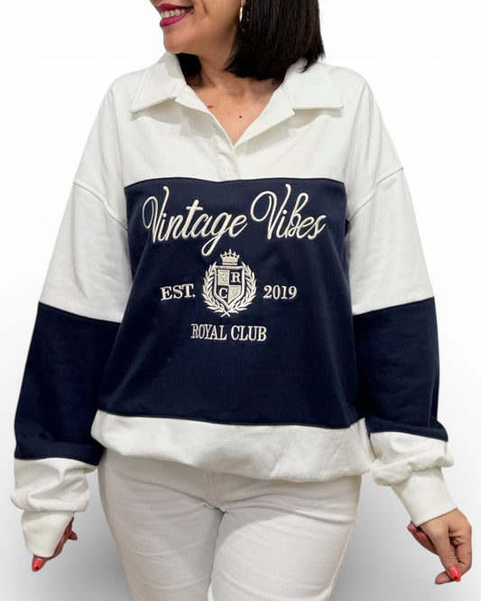Sudadera vintage azul marino - AC