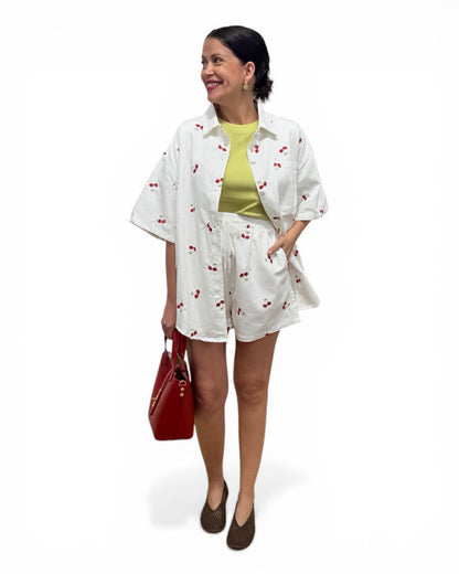 Conjunto cerezas blanco