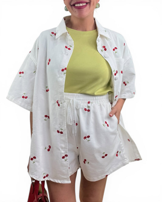 Conjunto cerezas blanco