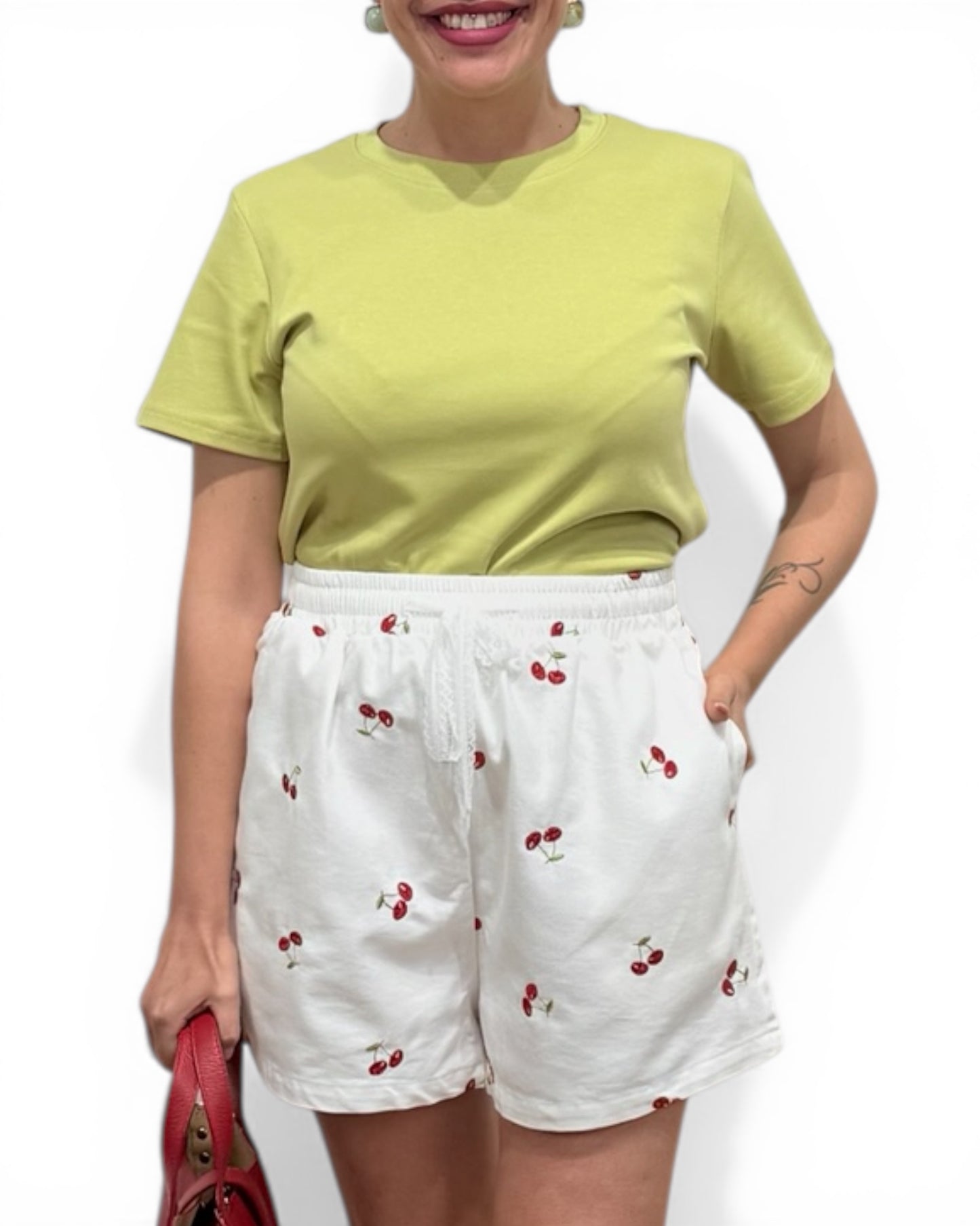 Conjunto cerezas blanco