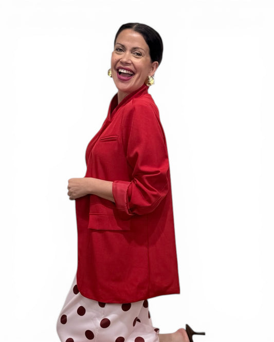 Blazer cruzada roja