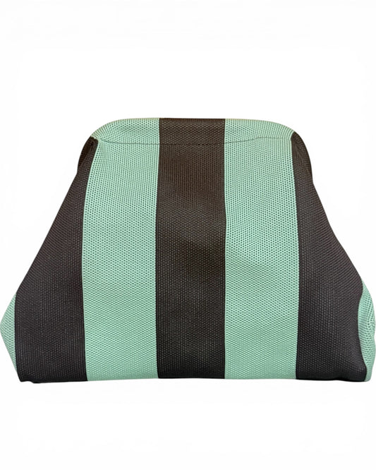 Bolso rayas verde y chocolate