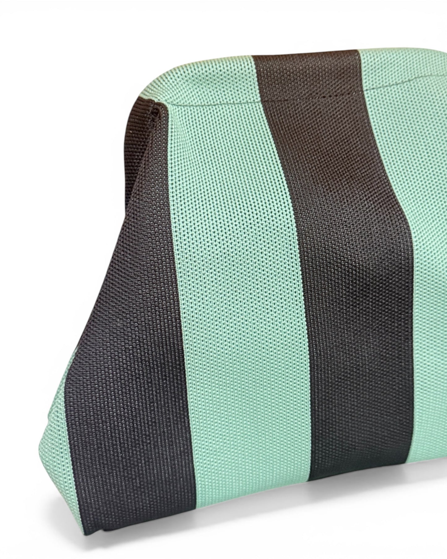 Bolso rayas verde y chocolate