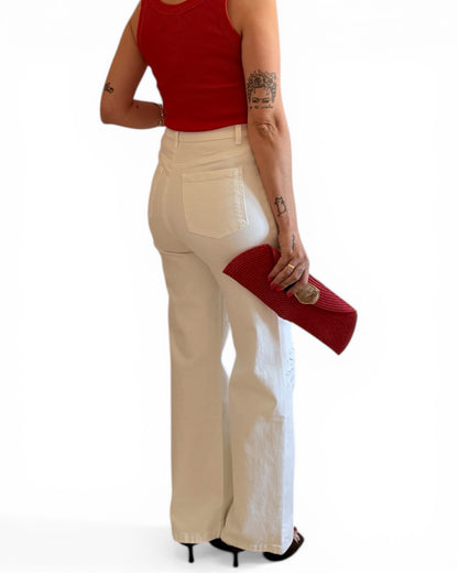 Jeans blancos bordados - AC