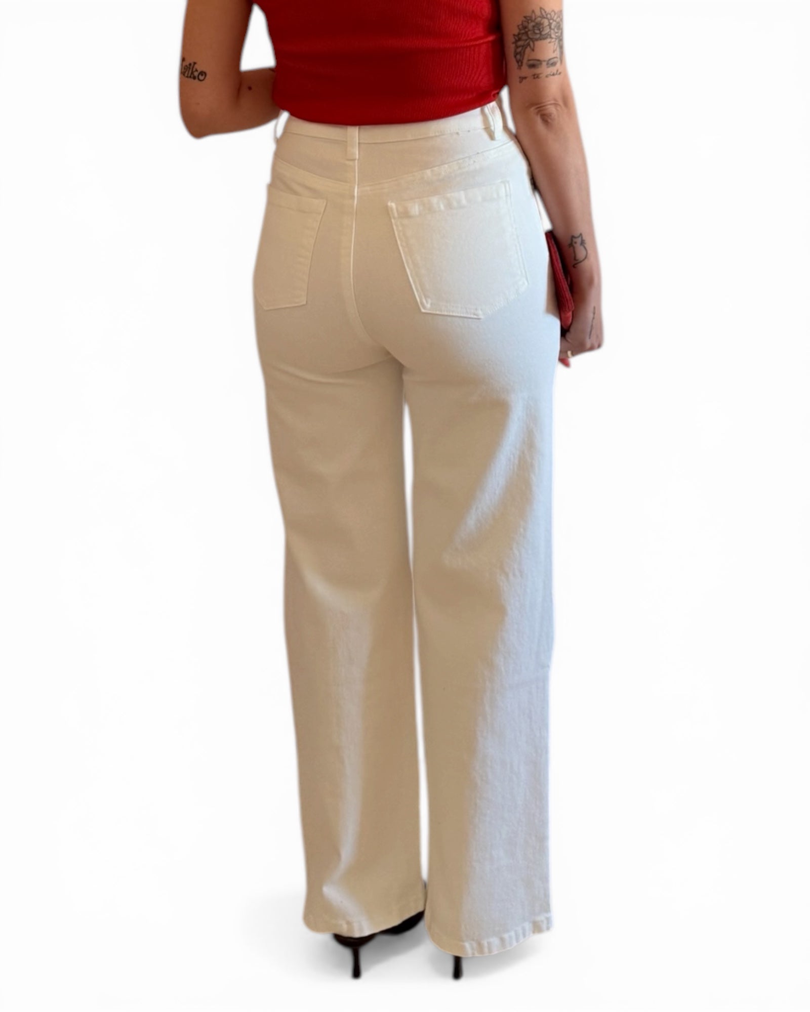 Jeans blancos bordados - AC
