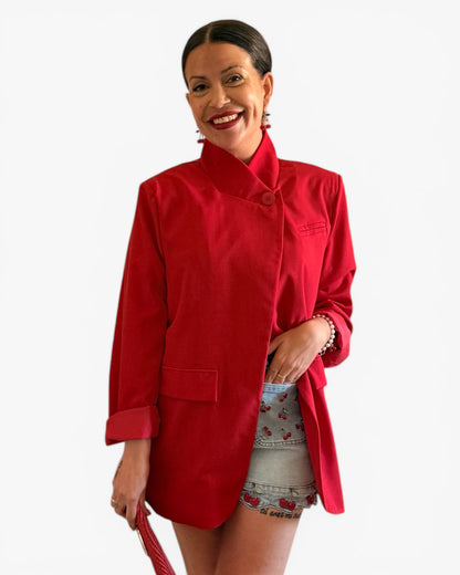 Blazer cruzada roja