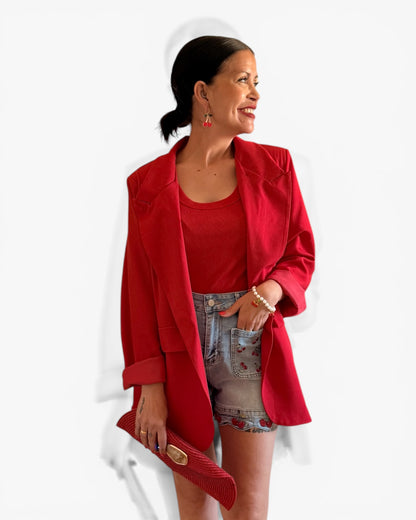 Blazer cruzada roja