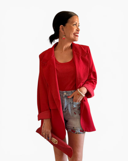Blazer cruzada roja