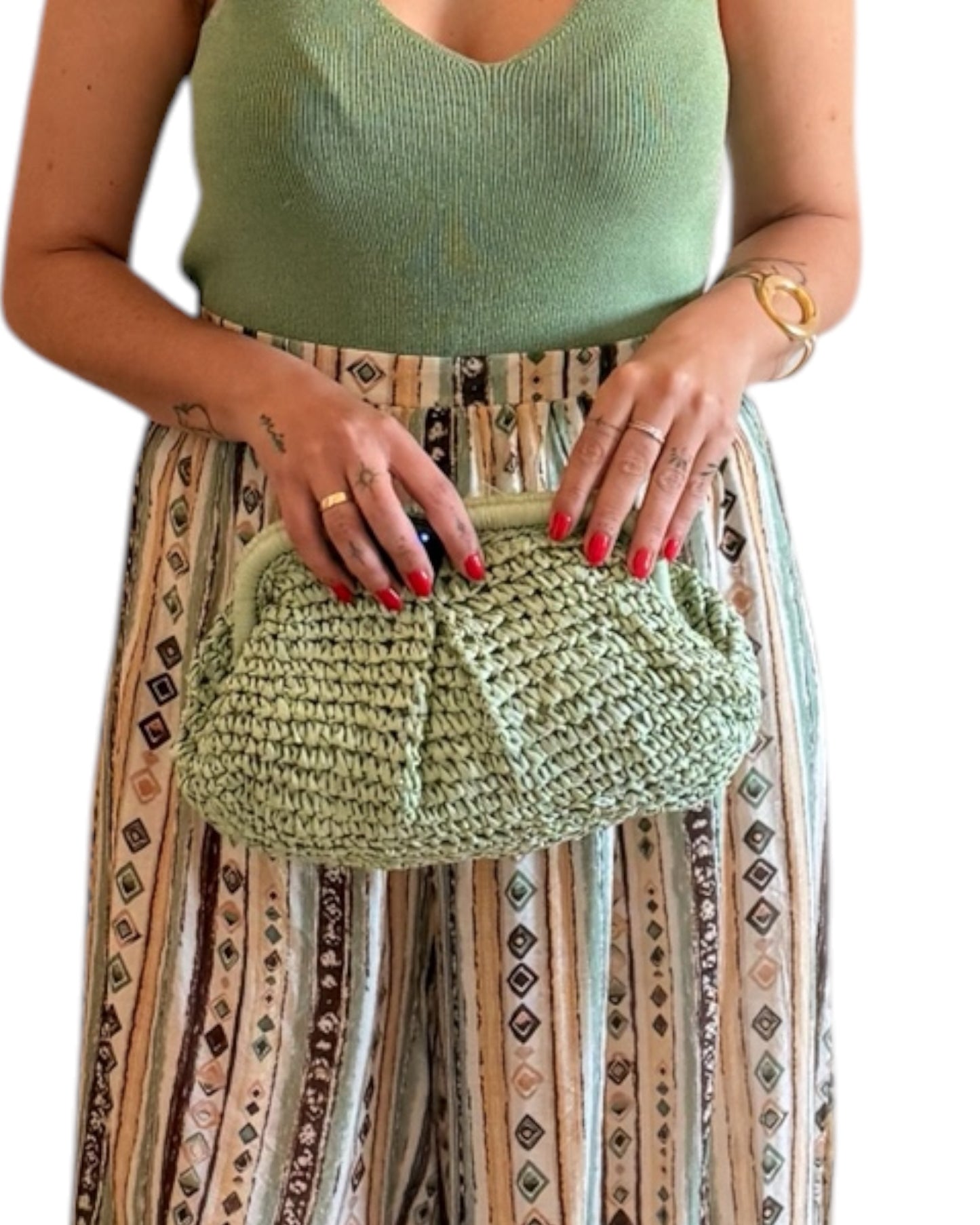 Bolso rafia verde