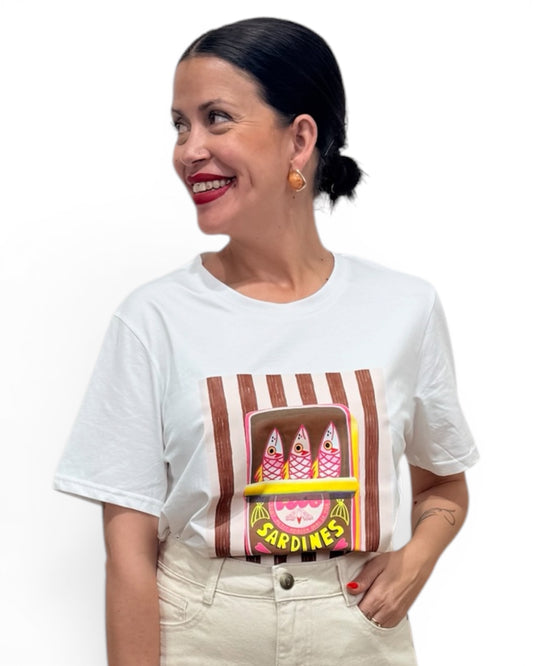 Camiseta Sardinas chocolate - AC