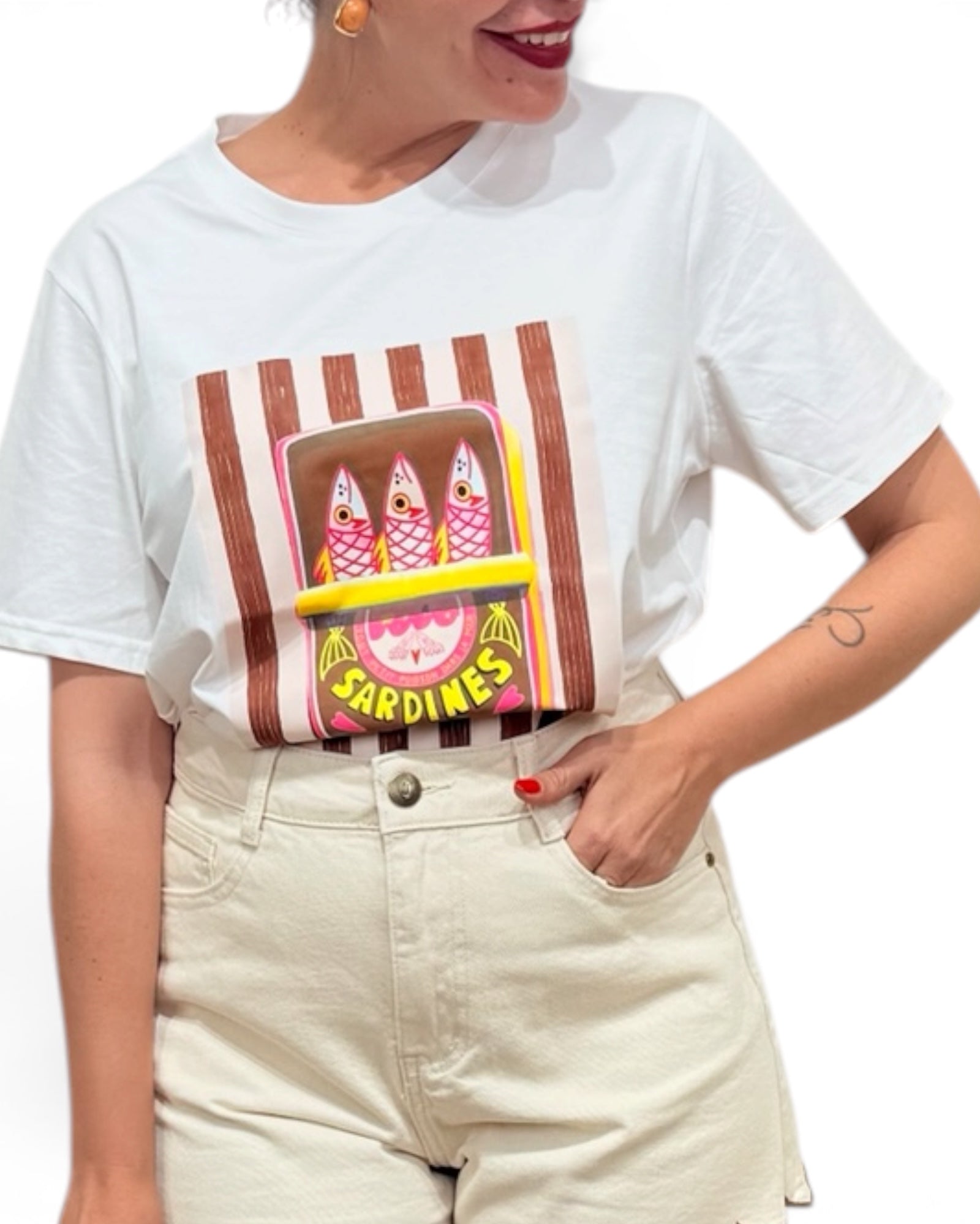 Camiseta Sardinas chocolate - AC