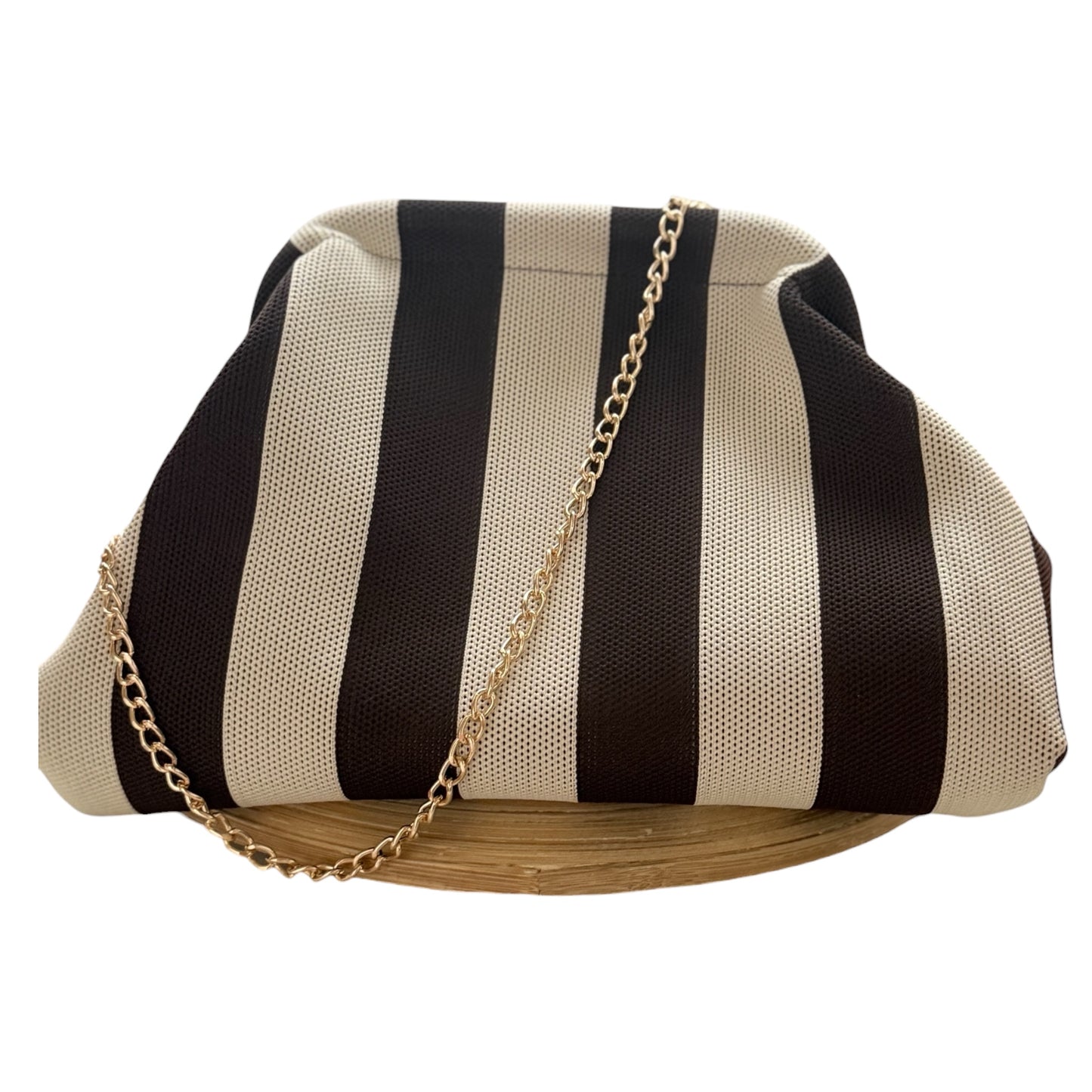 Bolso rayas crema y chocolate - AC