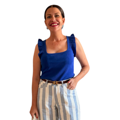 Top volantes azul klein - AC