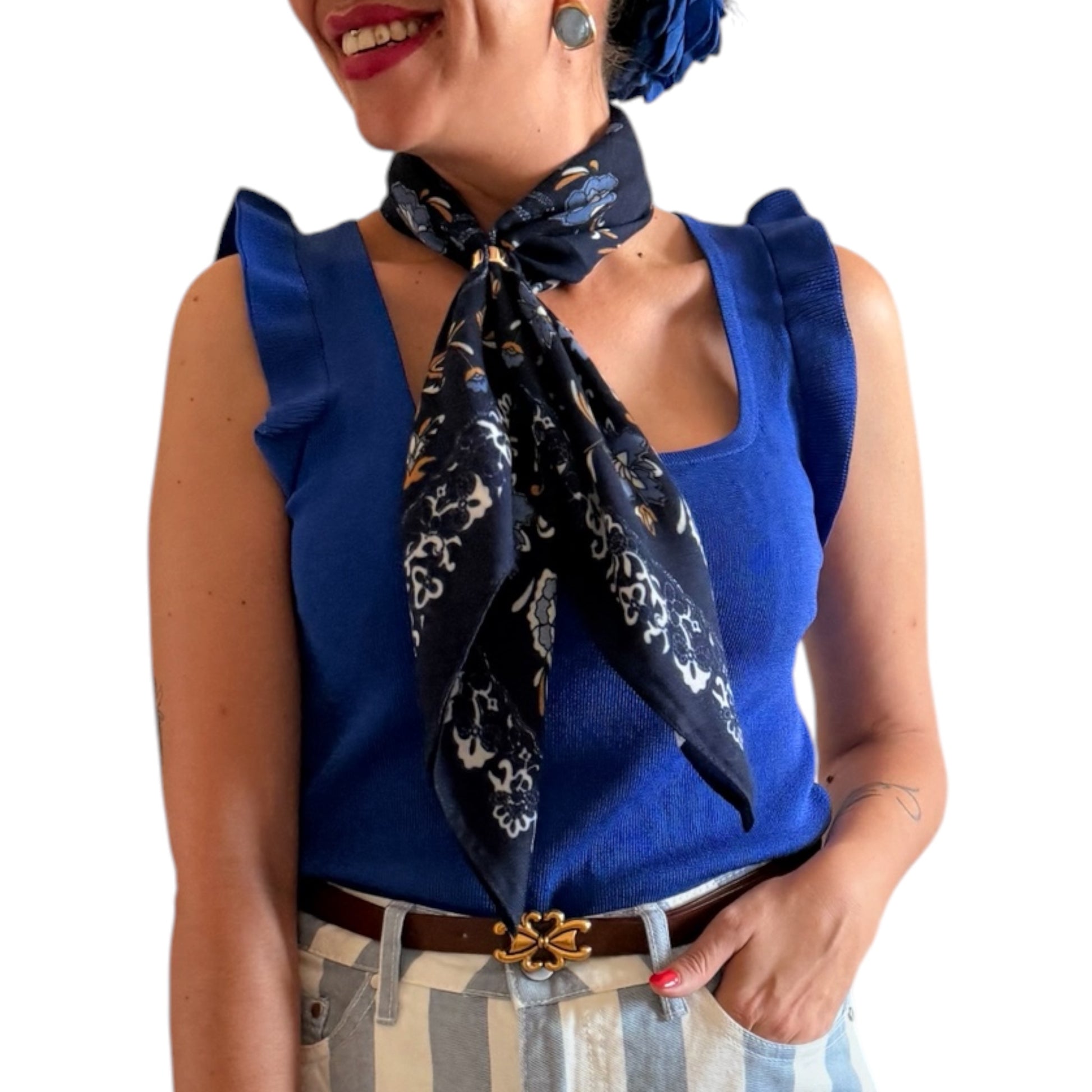 Top volantes azul klein - AC