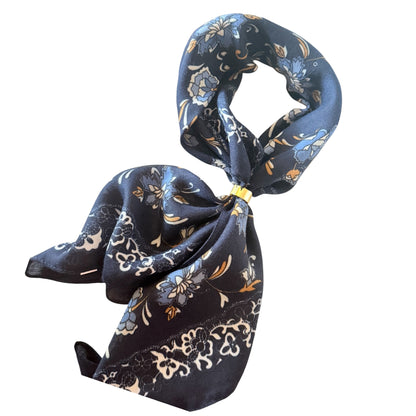 Pañuelo anillo azul marino estampado - AC