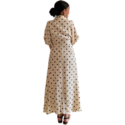 Vestido Lunares beige choco - AC