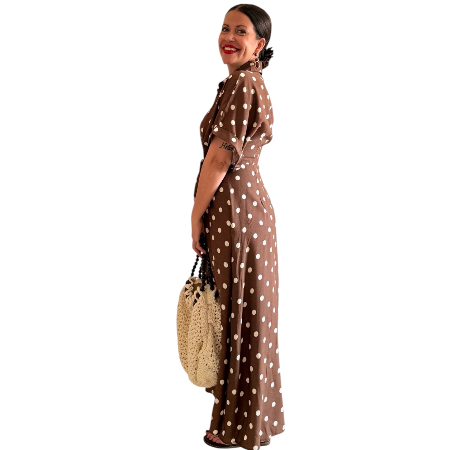 Vestido Lunares choco-beige - AC