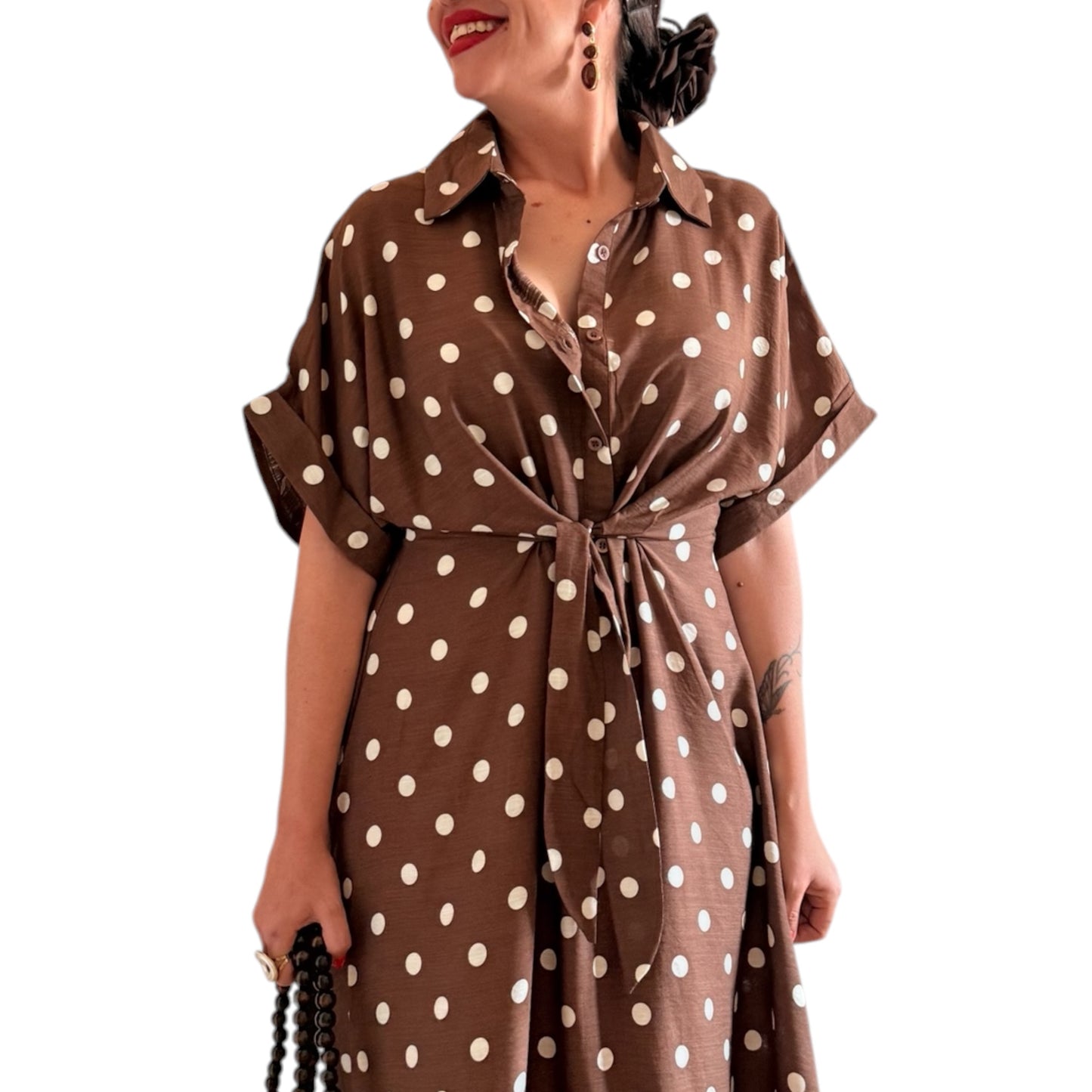 Vestido Lunares choco-beige - AC