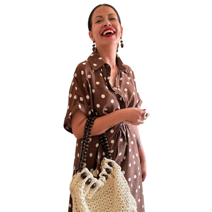 Vestido Lunares choco-beige - AC