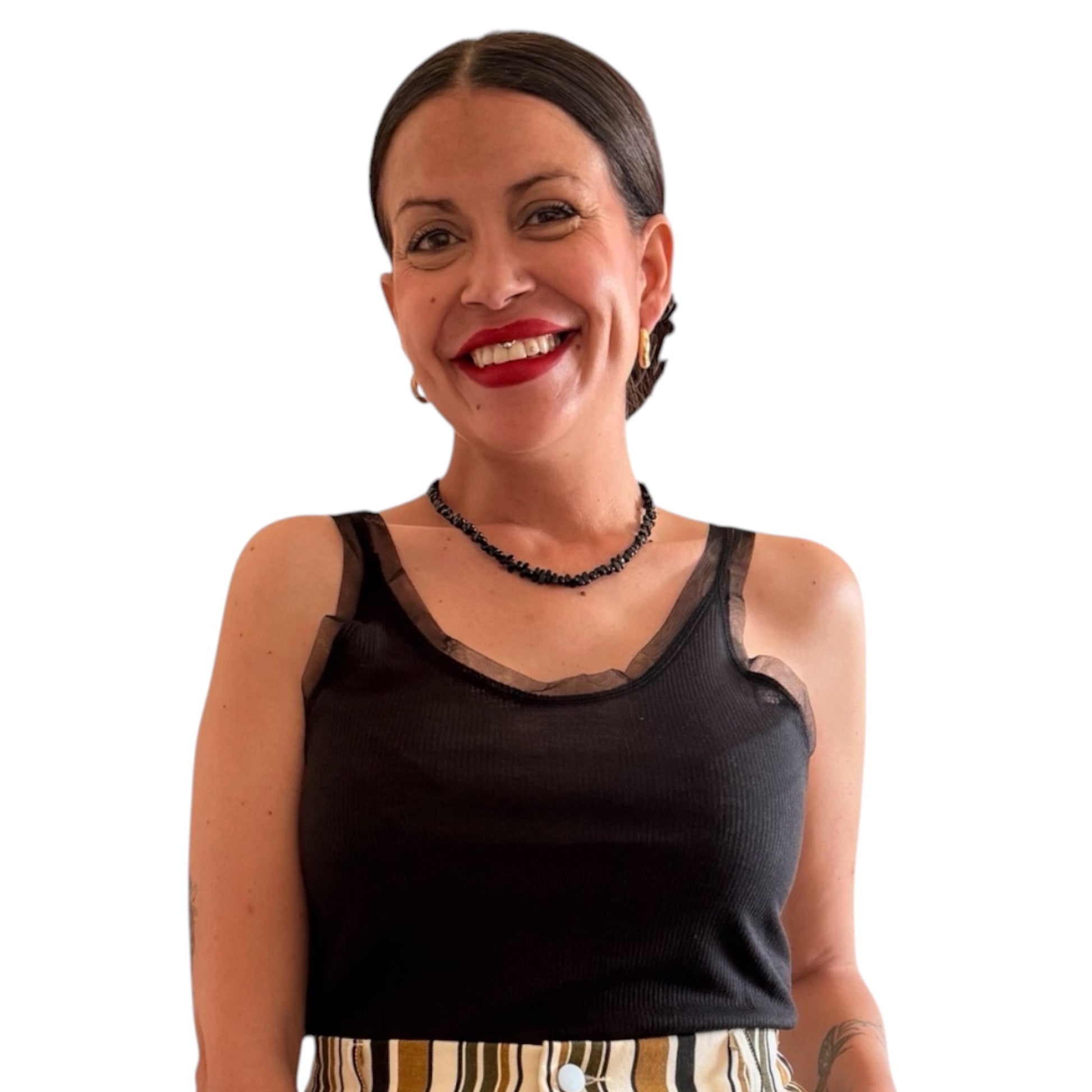 Top tirantes tul negro - AC