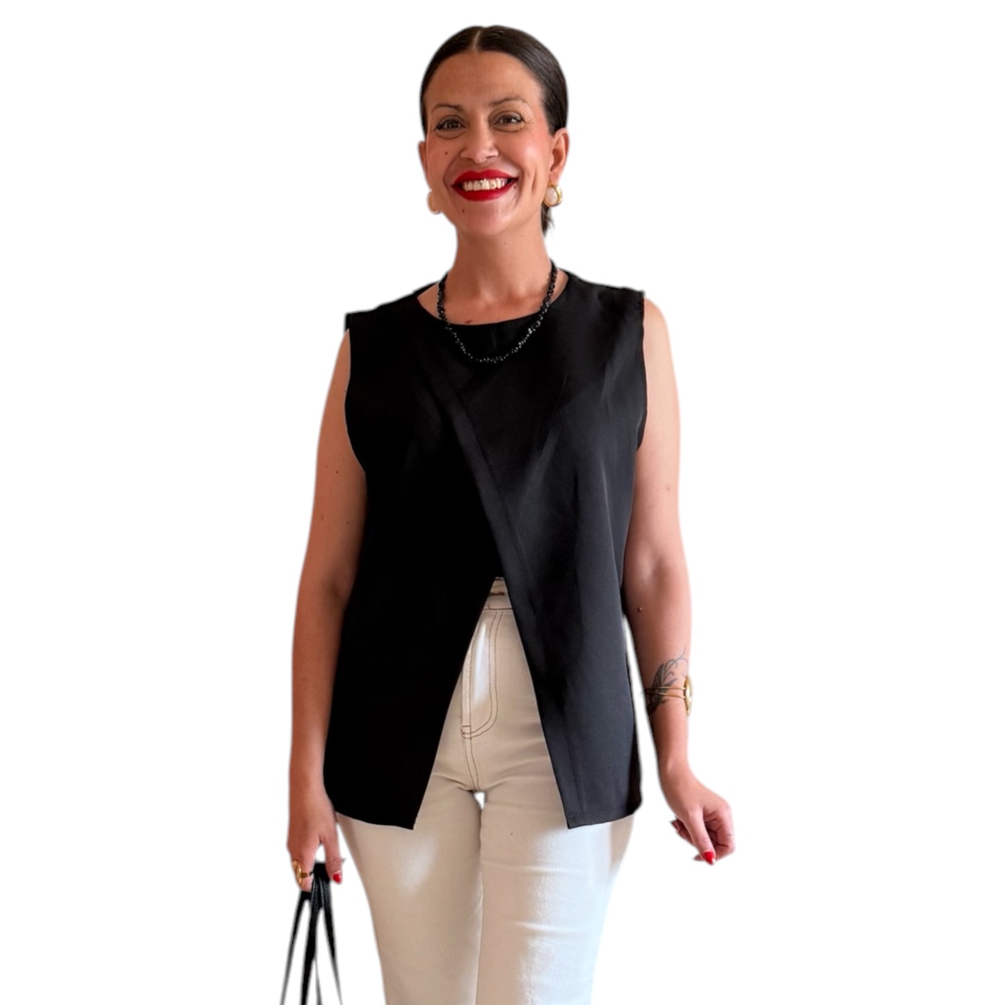Chaleco cruzado negro - AC